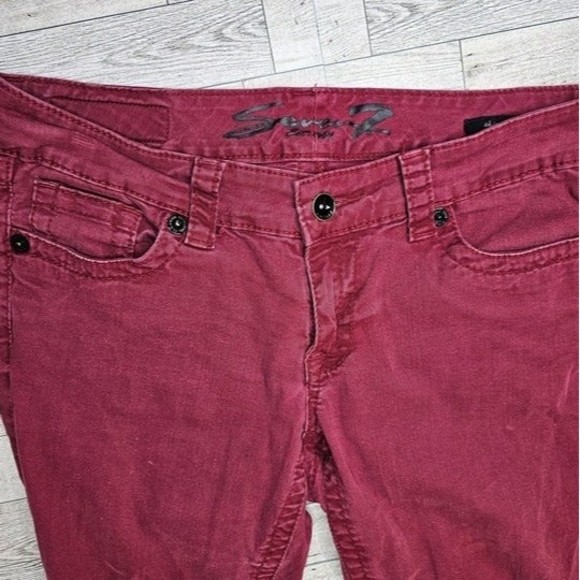 Seven7 Red Skinny Denim Leggings Pants, Women's Size 10 - Picture 3 of 8